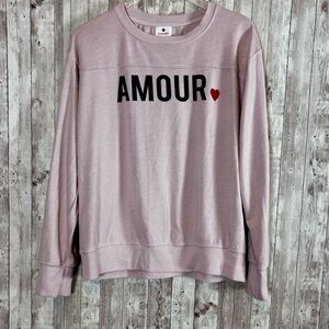 Sundry 'Amour' Pale Pink Crewneck Sweatshirt